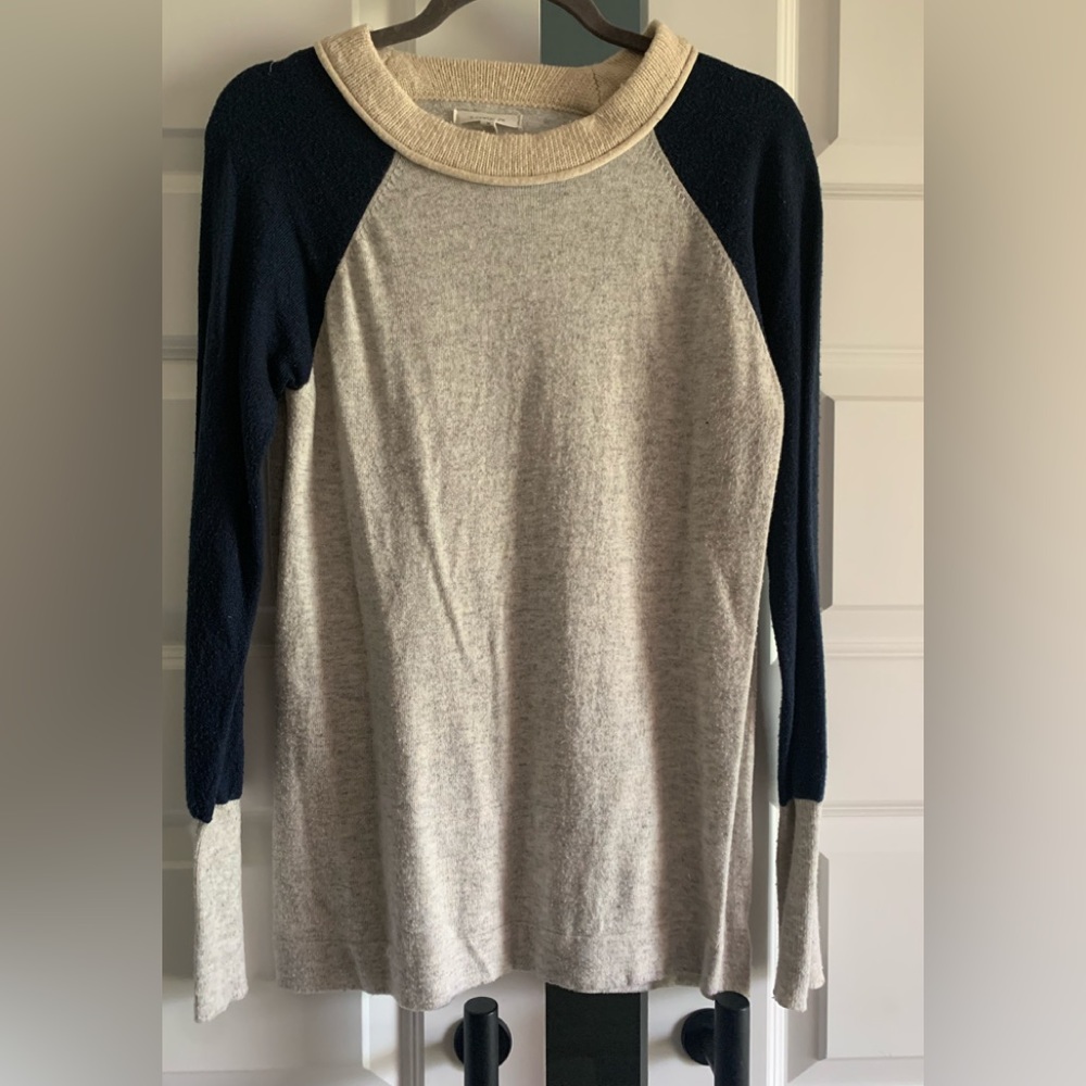 Baseball sleeve sweater